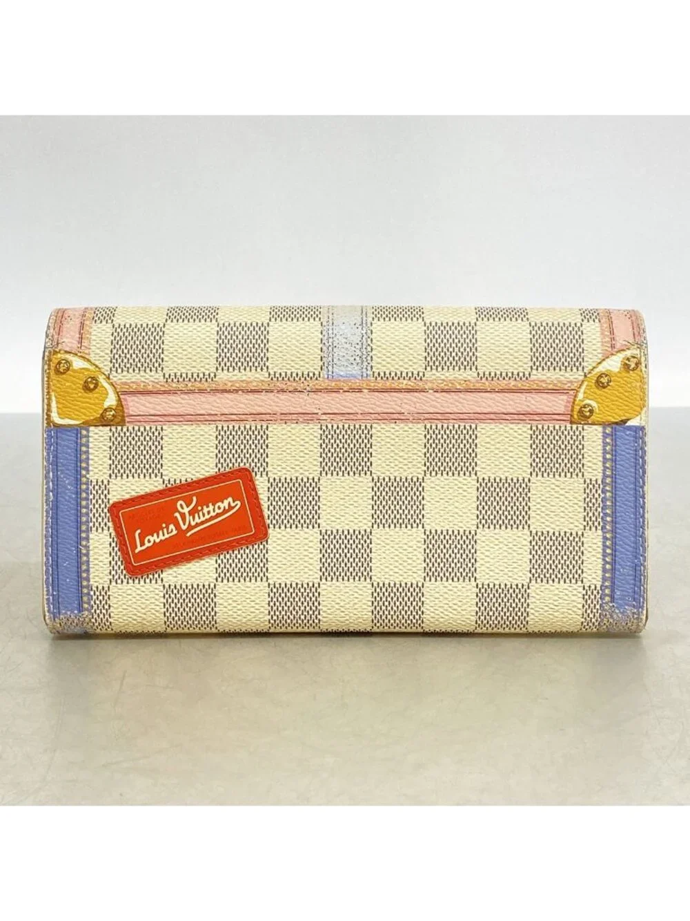 Louis Vuitton Wallet Damier Azur Summer Trunk Portefeuille Sarah White